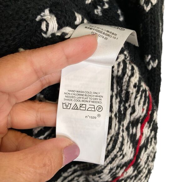 Polo Ralph Lauren Fair Isle Cotton Cashmere Snowflake Cardigan Sweater Large - Picture 12 of 14